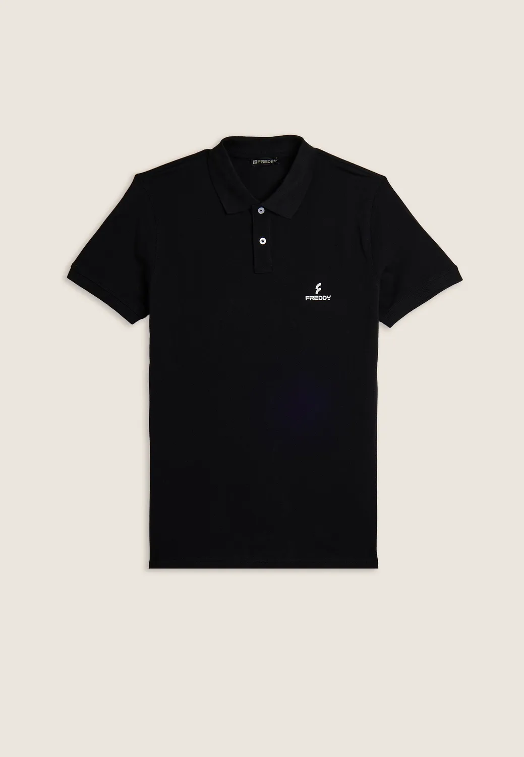 Freddy Polohemd Herren Piquet schwarz Baumwolle Logo