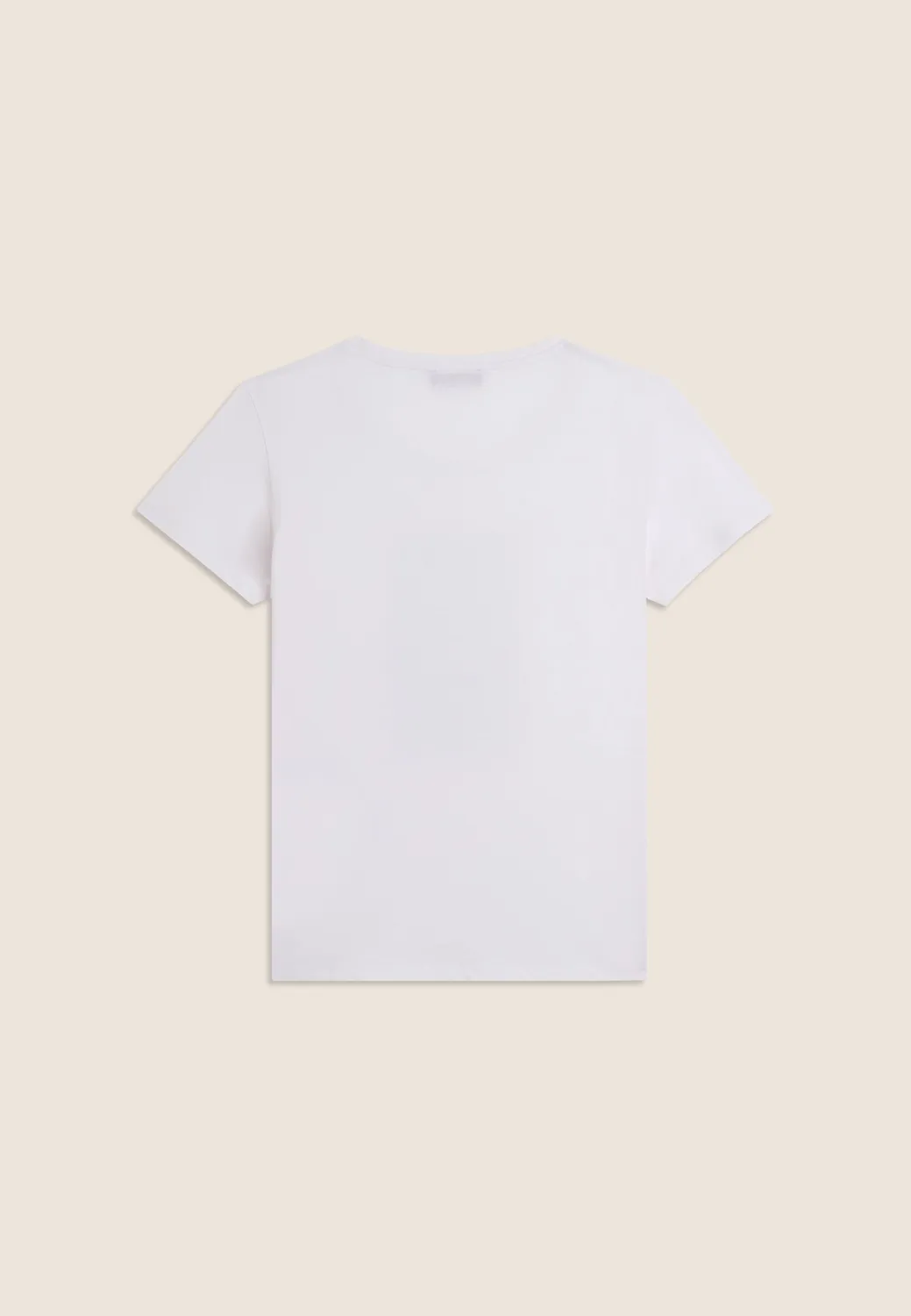 Freddy T-Shirt Blumenprint Supima Weiß-Blau Damen