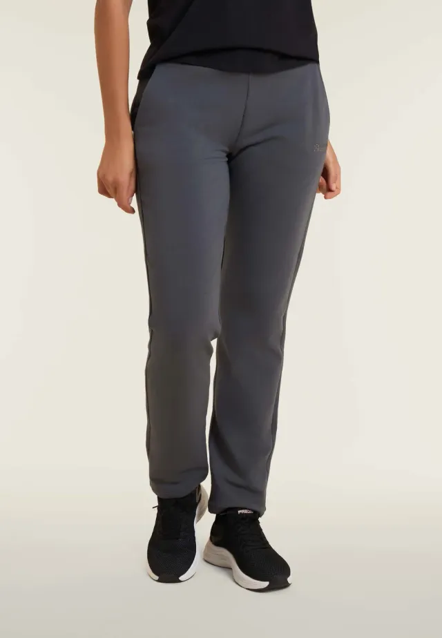 Freddy Jogginghose Damen Schwarz gerades Bein