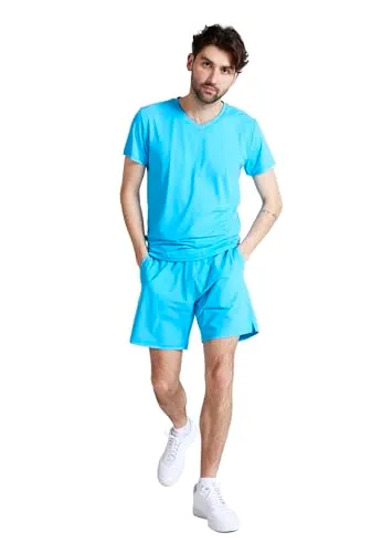 SPORTKIND V-Ausschnitt T-Shirt türkis S UV-Schutz