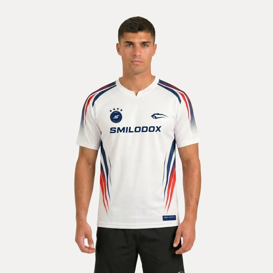 Smilodox Frankreich Fußball Trikot Herren Weiß