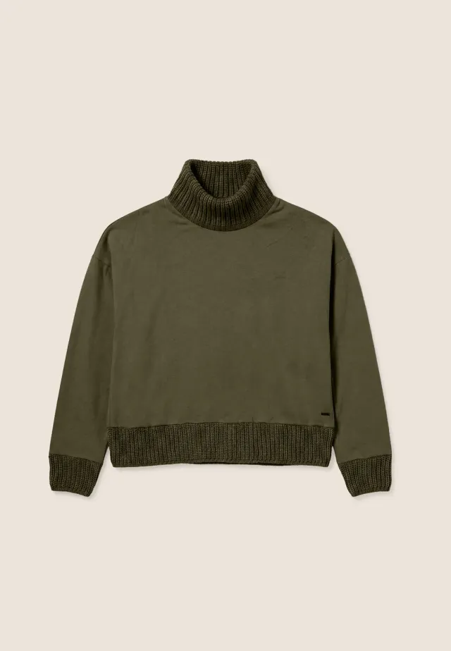 Freddy Sweatshirt Damen Modal Stehkragen Braun Comfort