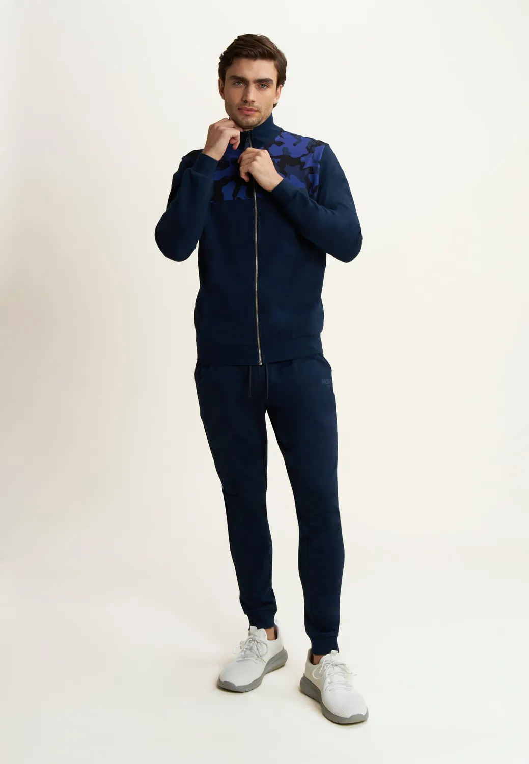 Freddy Sweatjacke Herren Dress Blue Camouflage hochgeschlossen