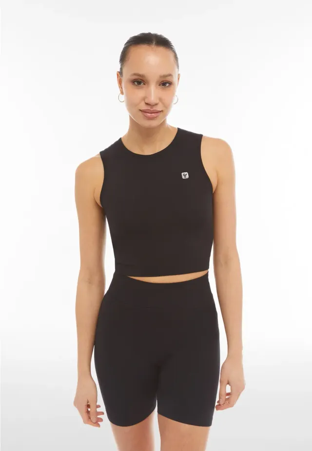 Freddy Seamless Crop Top Damen Beetle Green recycelt