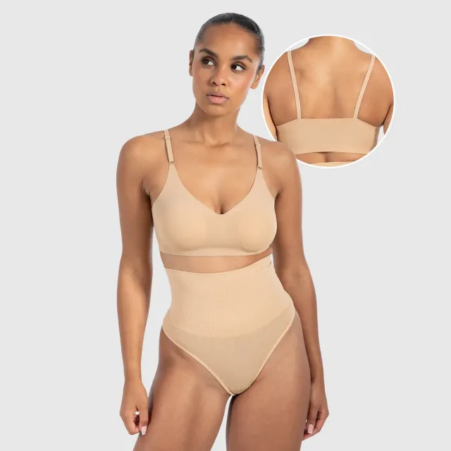 Smilodox Nysa Bralette mit Cups Schwarz nahtlos