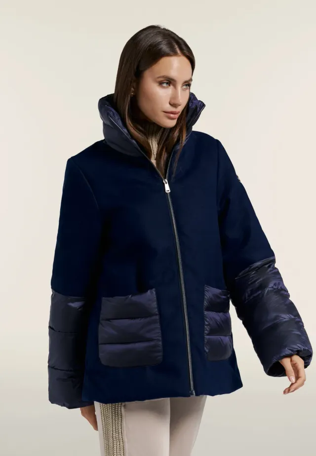 Freddy Damen Steppjacke Flanell Shimmer Wattiert Blau