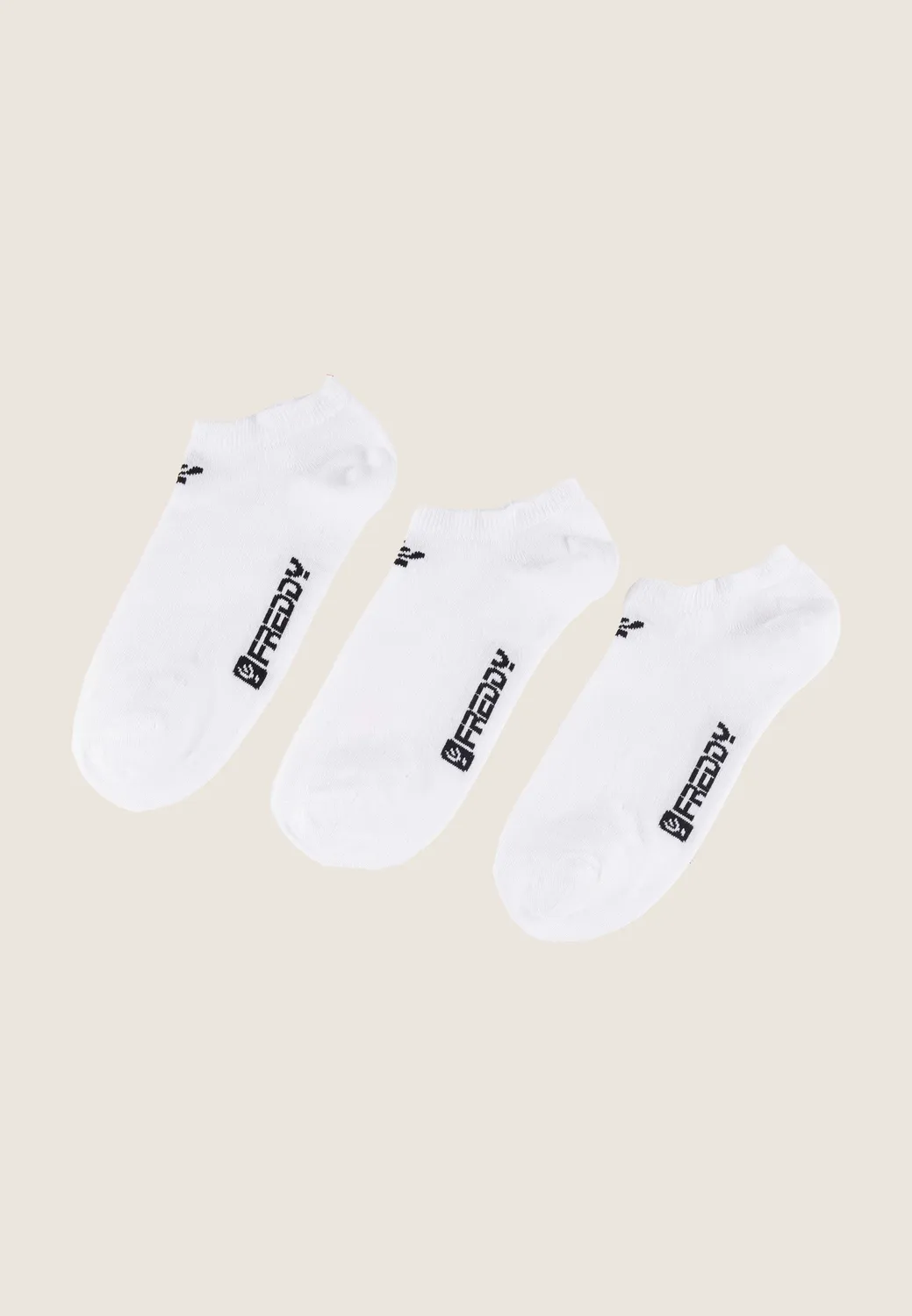 Freddy Füßlinge Damen Baumwolle 3er-Pack Weiß