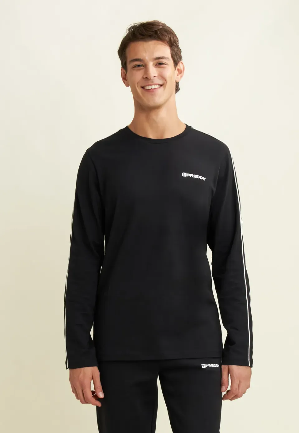 Freddy Langarmshirt Jersey Kontrastnähte dunkelblau regular