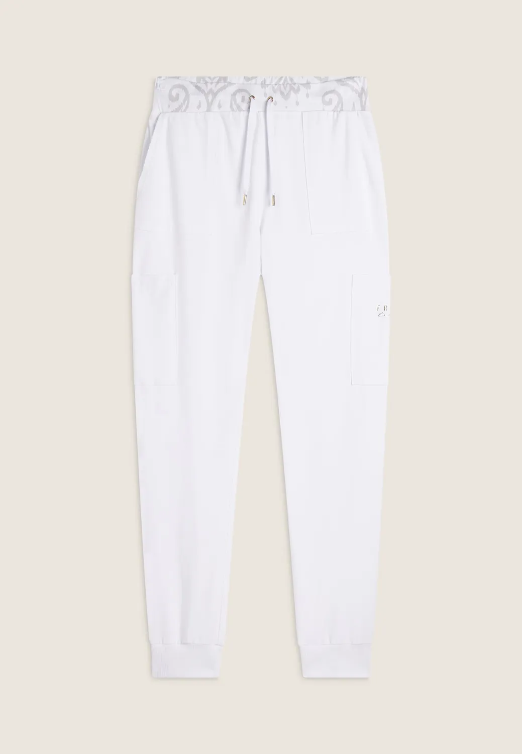Freddy Trainingshose Damen Schwarz Blumenbund Taschen
