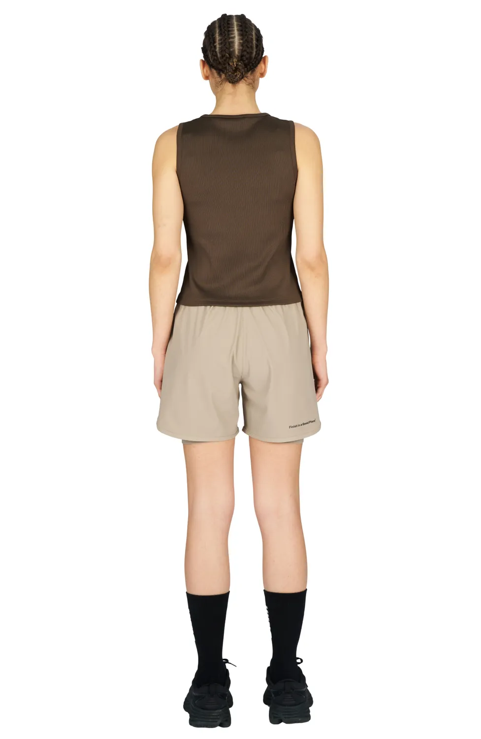 UNNA Rib Tank Top Wren Brown recycelt