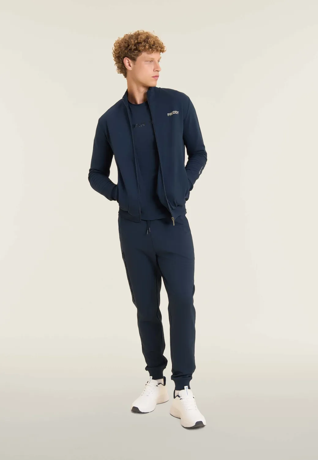 Freddy Slim Interlock Sporthose Herren Jet Black Logo