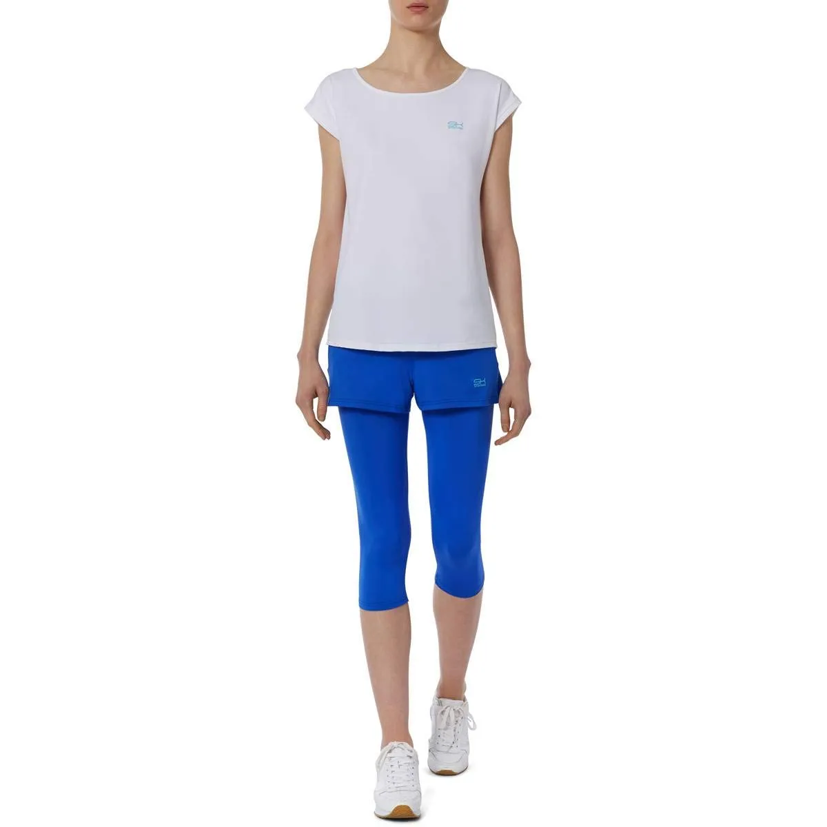 Sportkind 2-in-1 Shorts mit Capri-Leggings Kobaltblau blickdicht