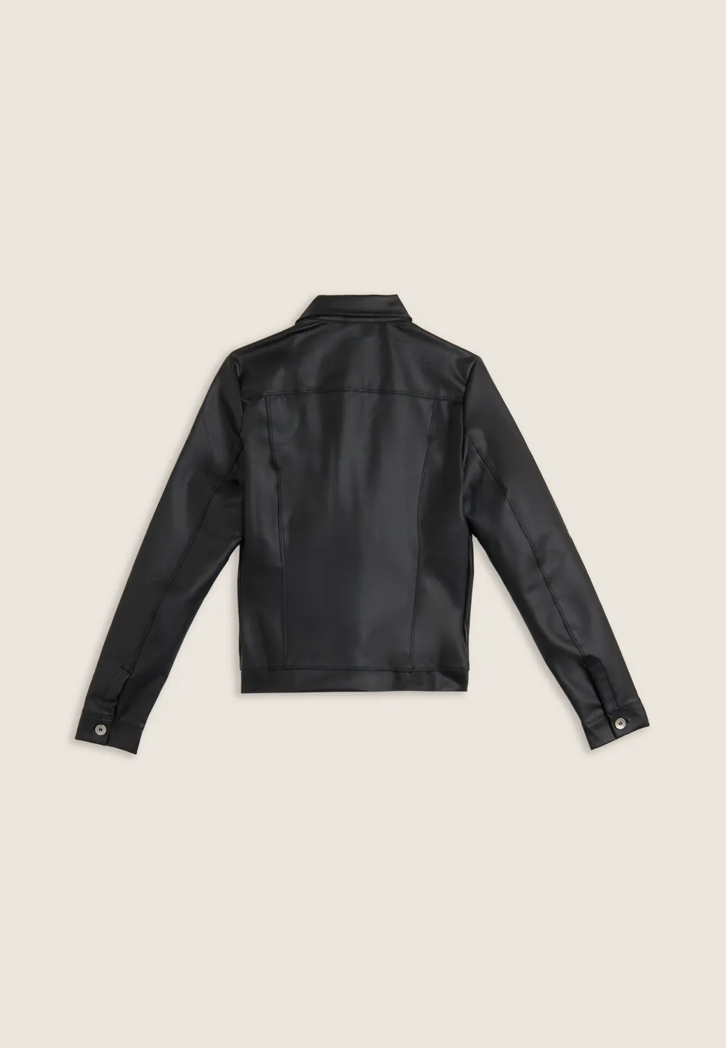Freddy Trucker Kunstlederjacke Damen Schwarz kurz cropped