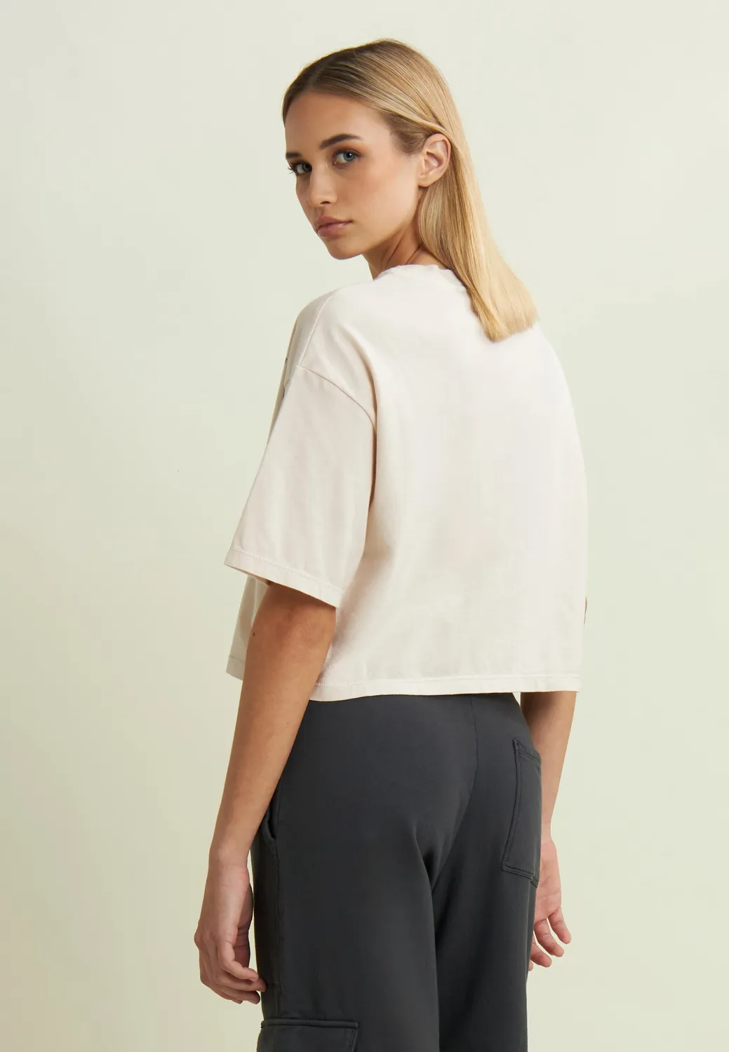 Freddy Flow Cropped T-Shirt Gray Asphalt Print