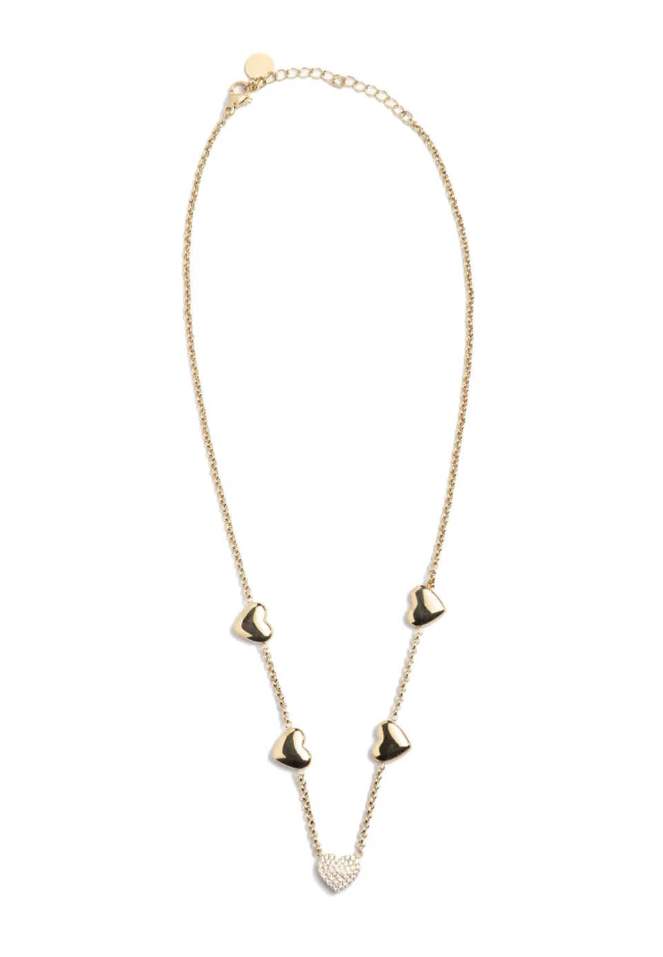 Freddy Halskette Gold Herzen Strass Edelstahl