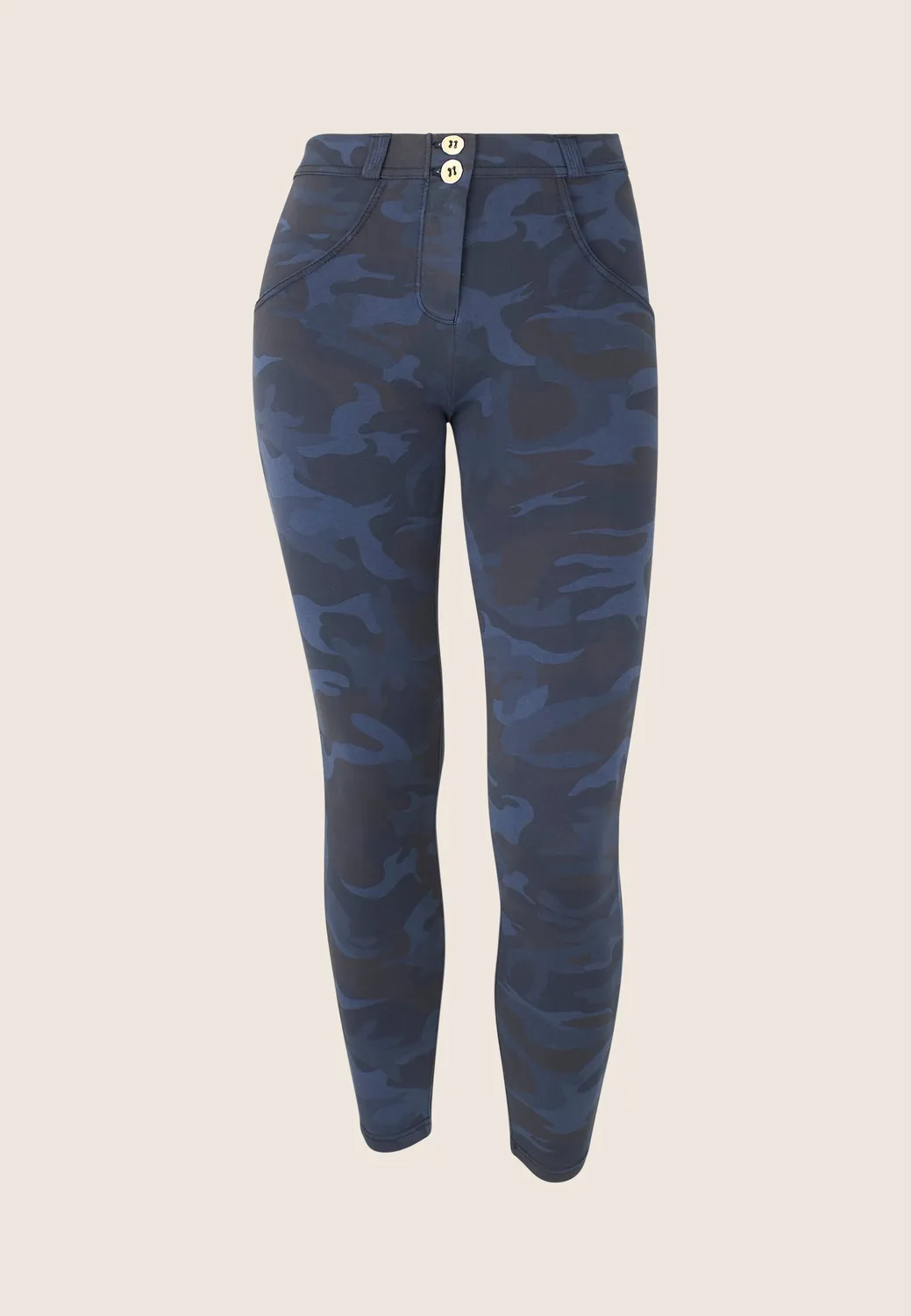 Freddy WR.UP 7/8 Superskinny Push-up Hose Camouflage Blau