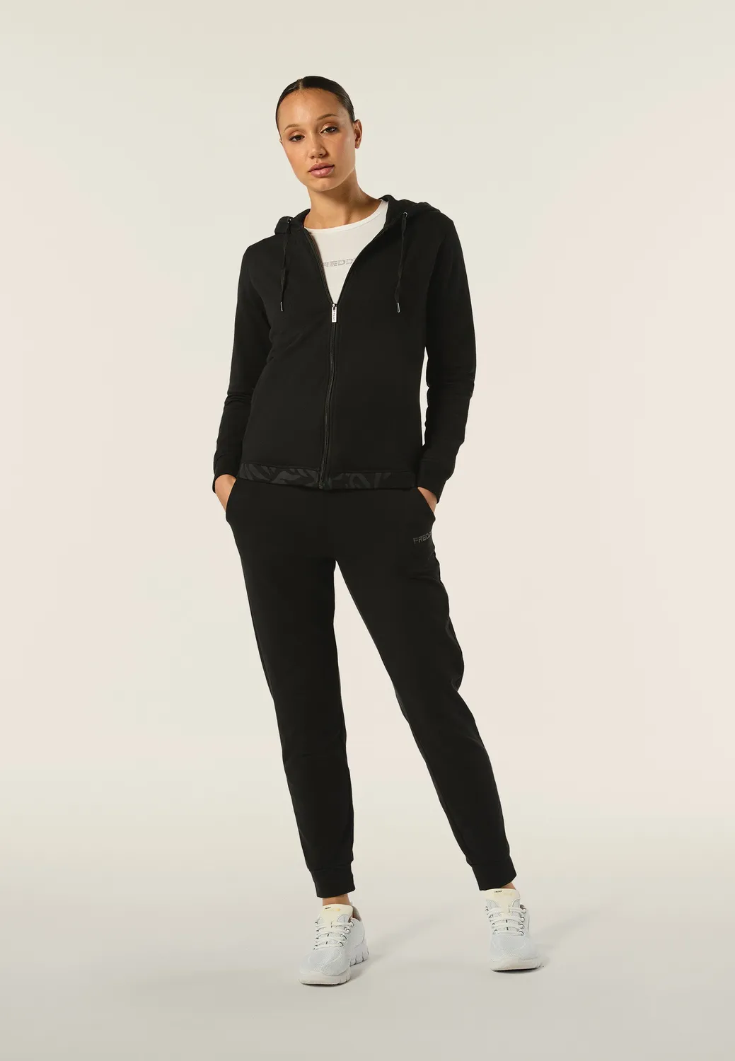 Freddy Allover Leaves Zip Hoodie Kapuzenpulli Schwarz