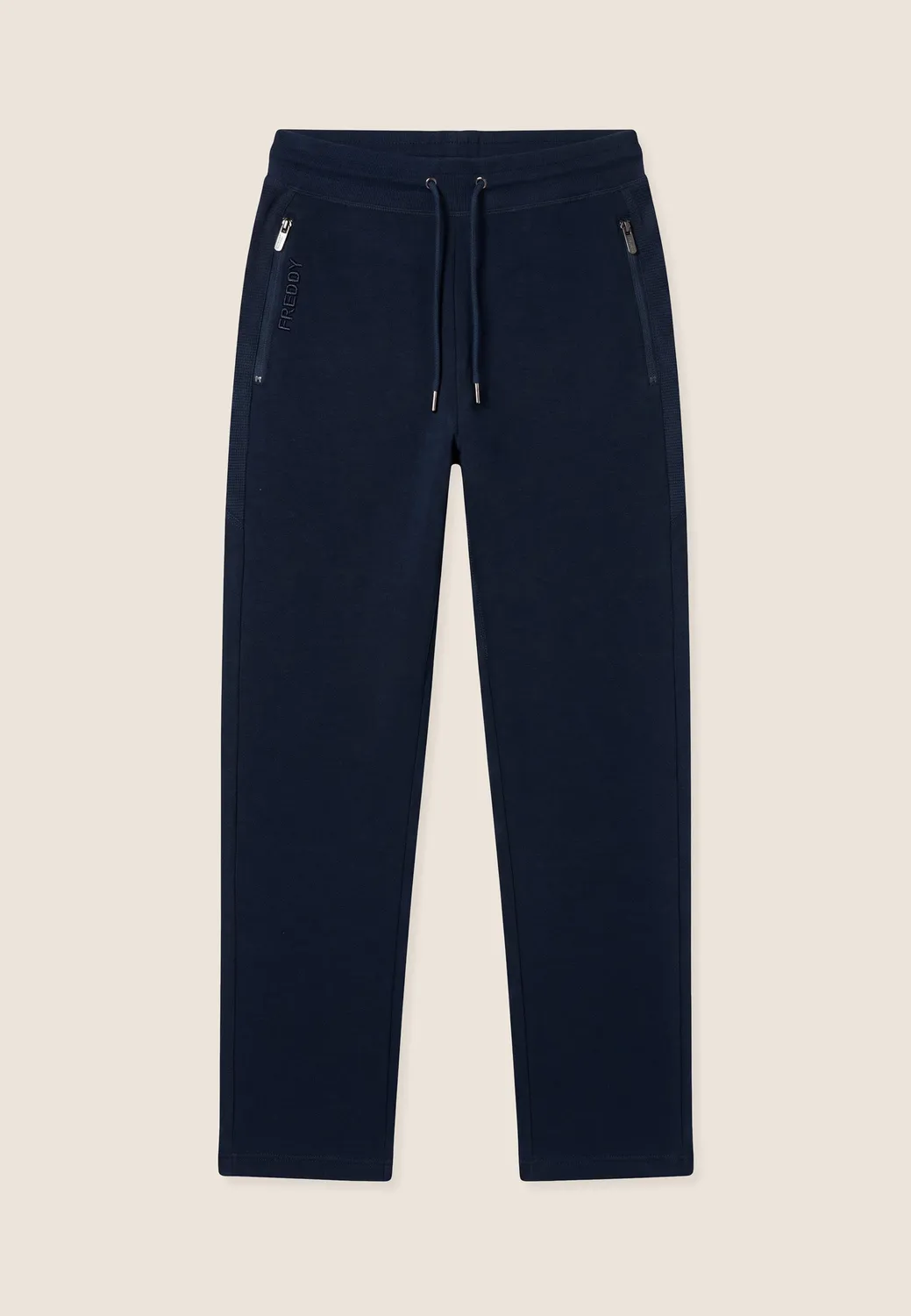 Freddy Herren Sporthose Dress Blue Karo-Einsatz gerade
