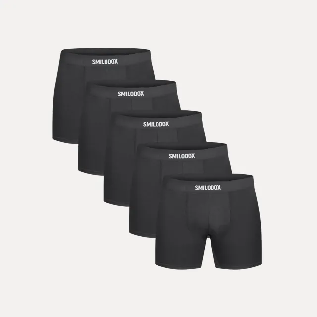 Smilodox Carnos Thoren Boxershorts Herren 5er Schwarz basic