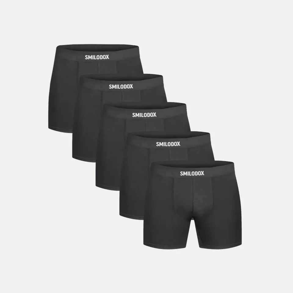 Smilodox Carnos Thoren Boxershorts Herren 5er Schwarz basic