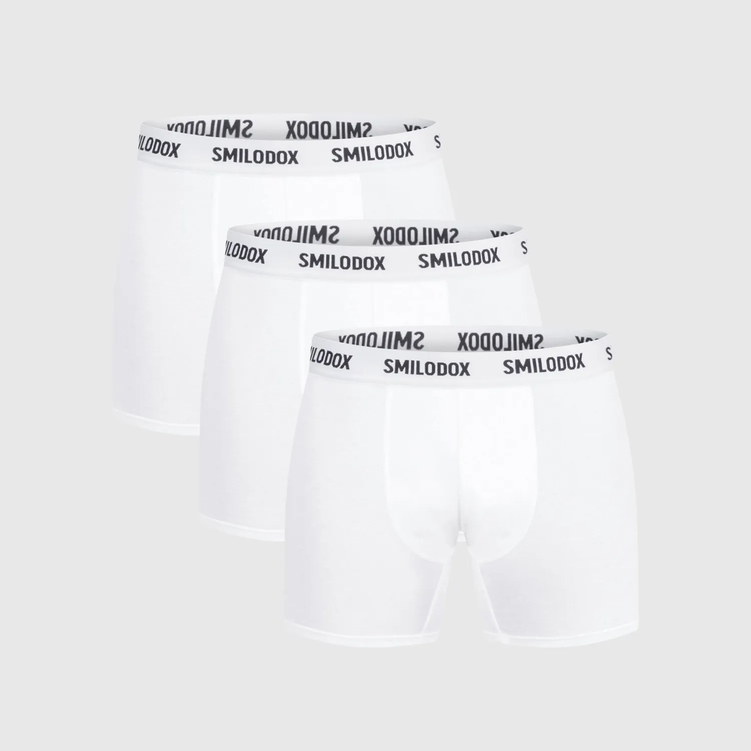 Smilodox Modal Boxershorts 3er Pack Schwarz lang