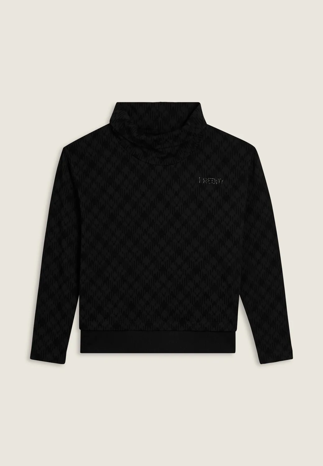 Freddy Comfort Fit Sweatshirt Check Allover Schwarz