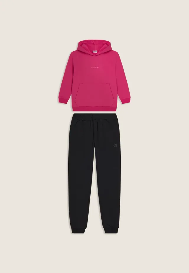 Freddy Junior Jogginganzug Baumwolle Fuchsia Kapuze