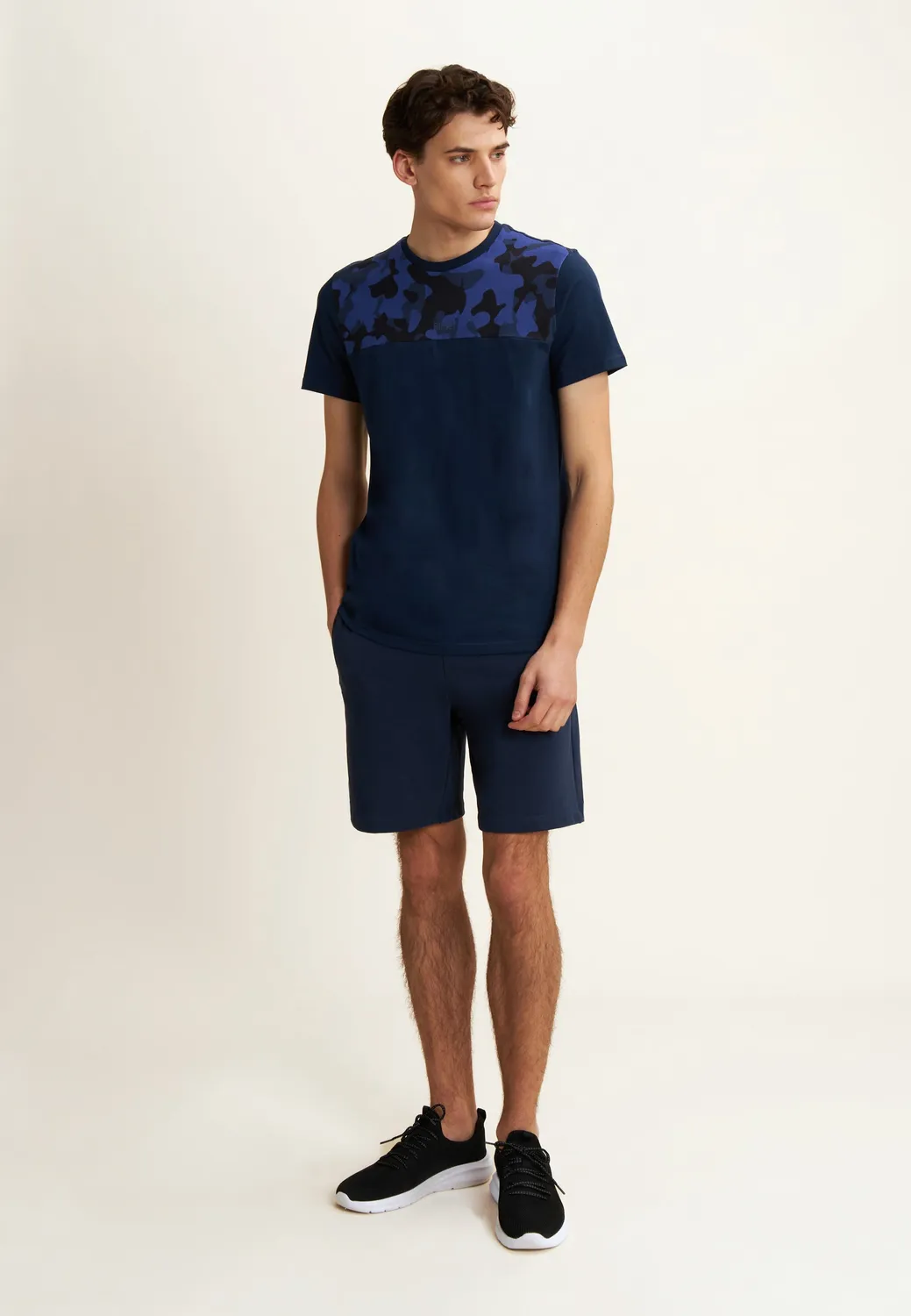 Freddy T-Shirt Camouflage Einsatz Dress Blue