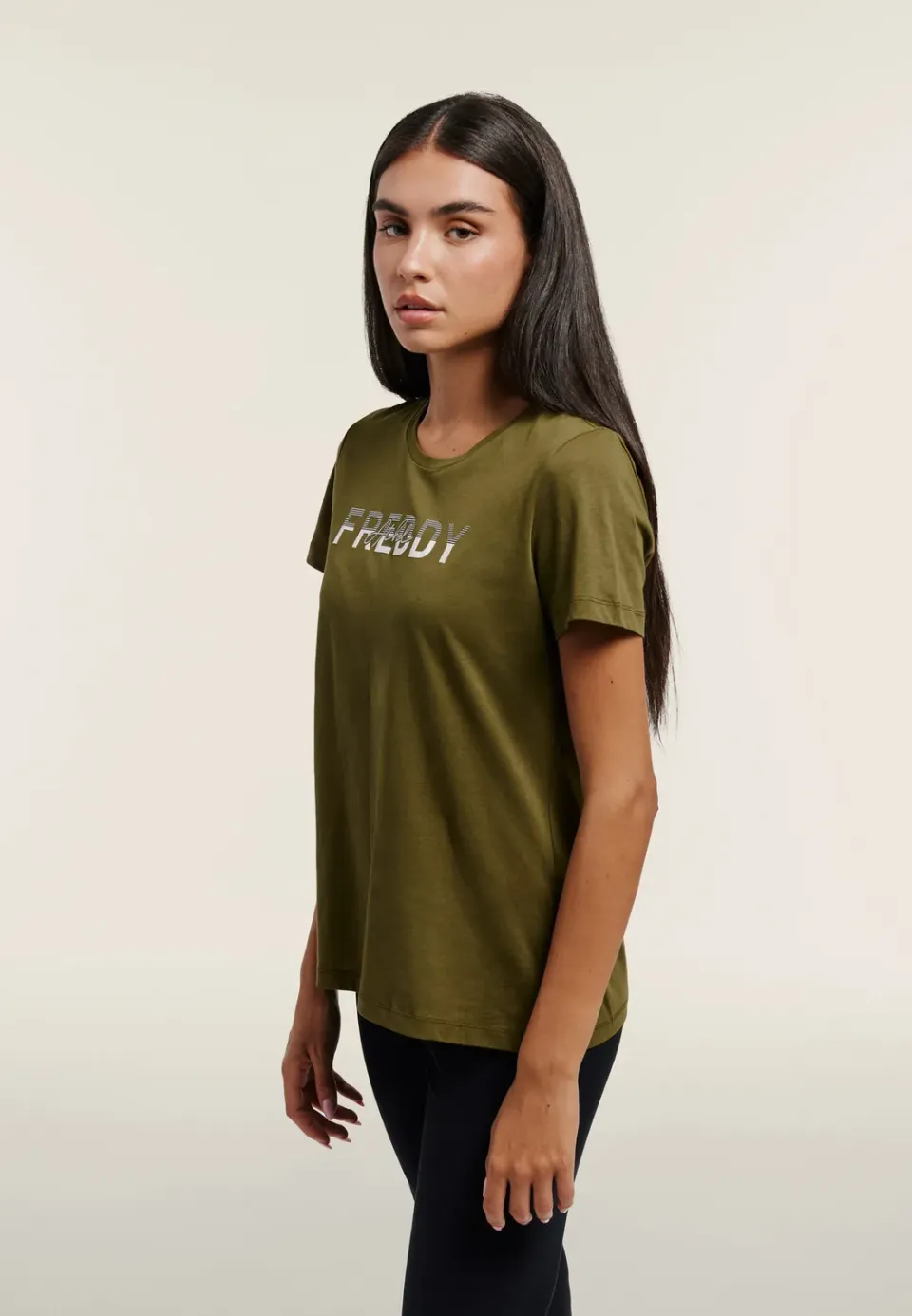 Freddy T-Shirt Damen Baumwolle Moonbeam regular