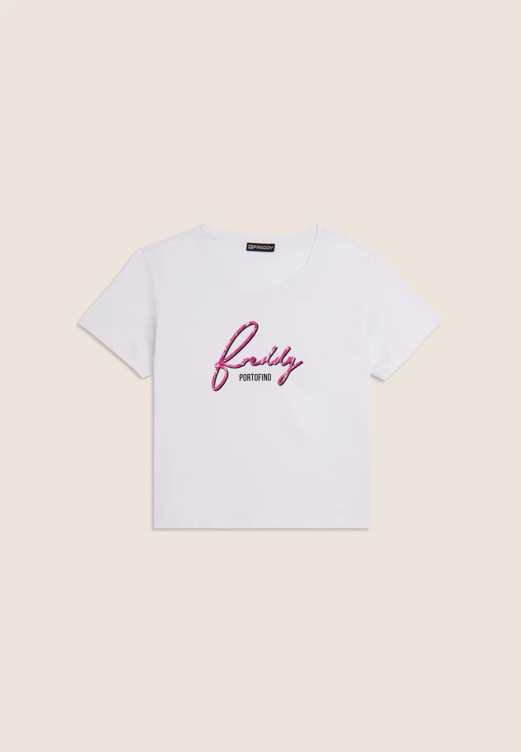 Freddy Floral T-Shirt Bianco-Fucsia Supima