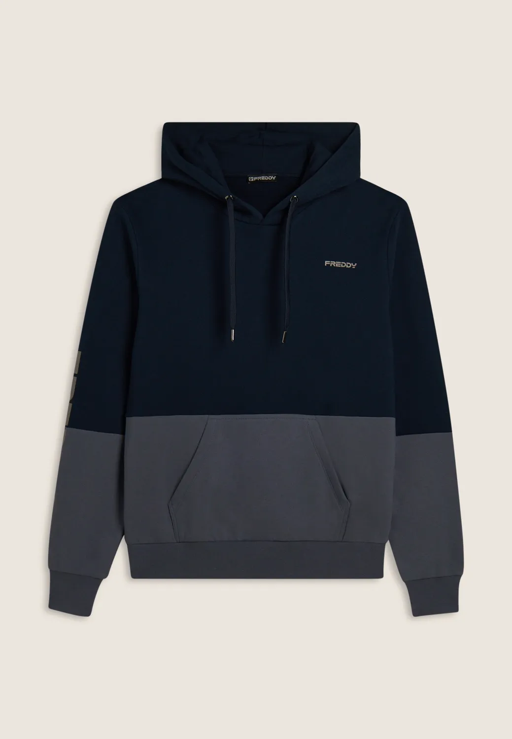 Freddy Colour Block Hoodie Herren Schwarz-Blau Baumwolle
