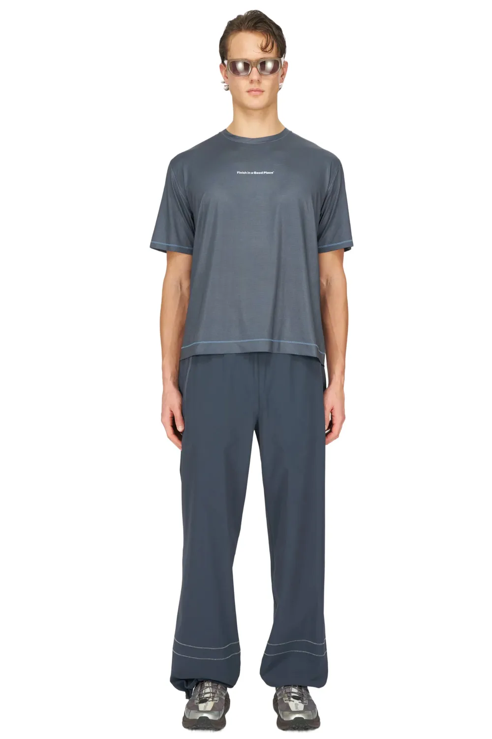 UNNA Everywhere Pants Wide Hose Blue Grey ECONYL