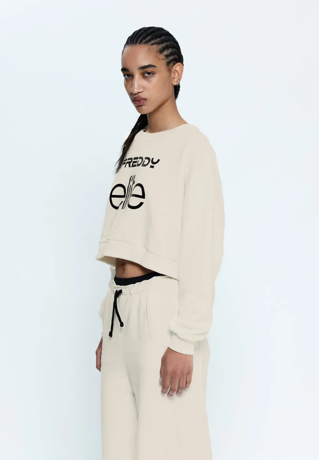 Freddy Elite Cropped Sweatshirt Damen Grau Baumwolle