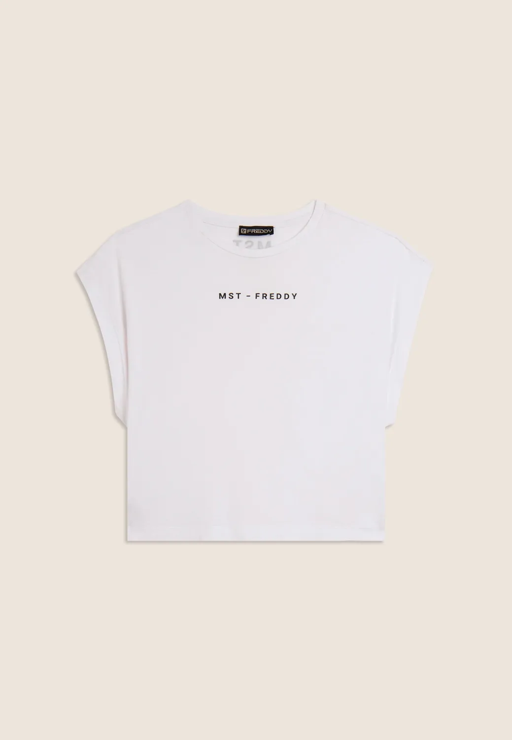 Freddy MST Cropped T-Shirt Baumwolle schwarz