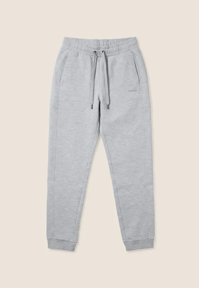 Freddy Jogger Mélange Damen Jogginghose Grau Baumwolle