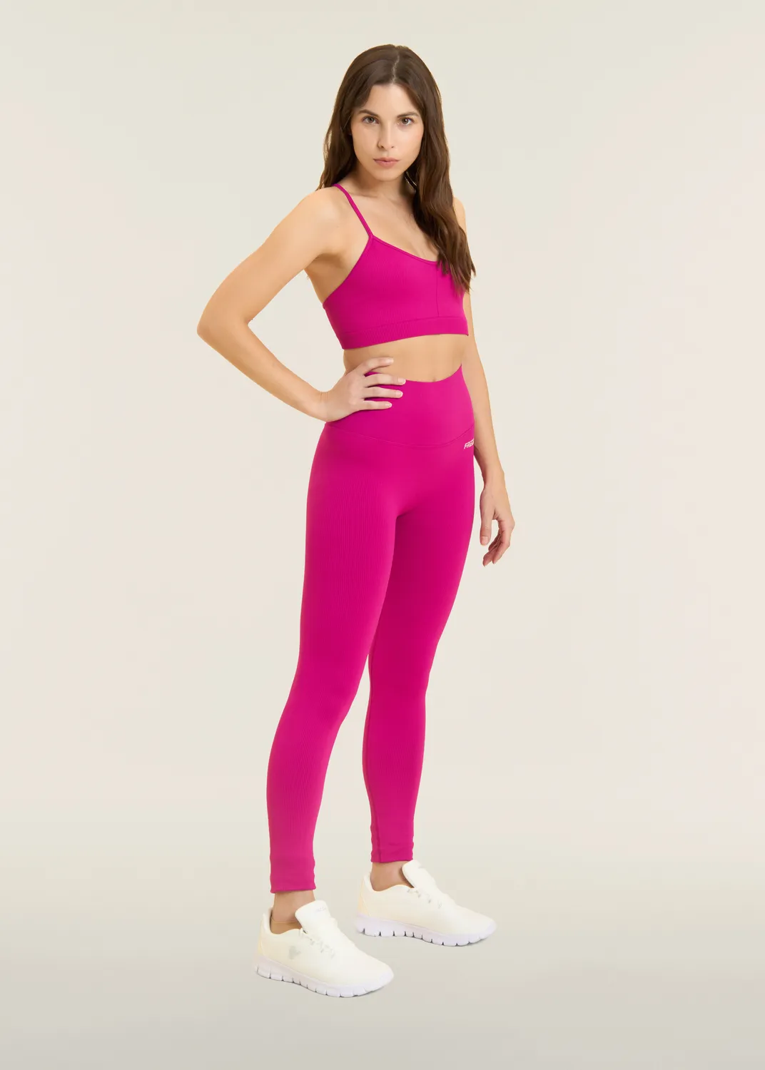 Freddy 7/8 Leggings Seamless Rippen Monaco Blue hoher Bund