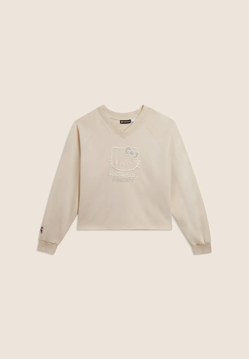 Freddy Hello Kitty Sweatshirt V-Ausschnitt Whitecup Gray
