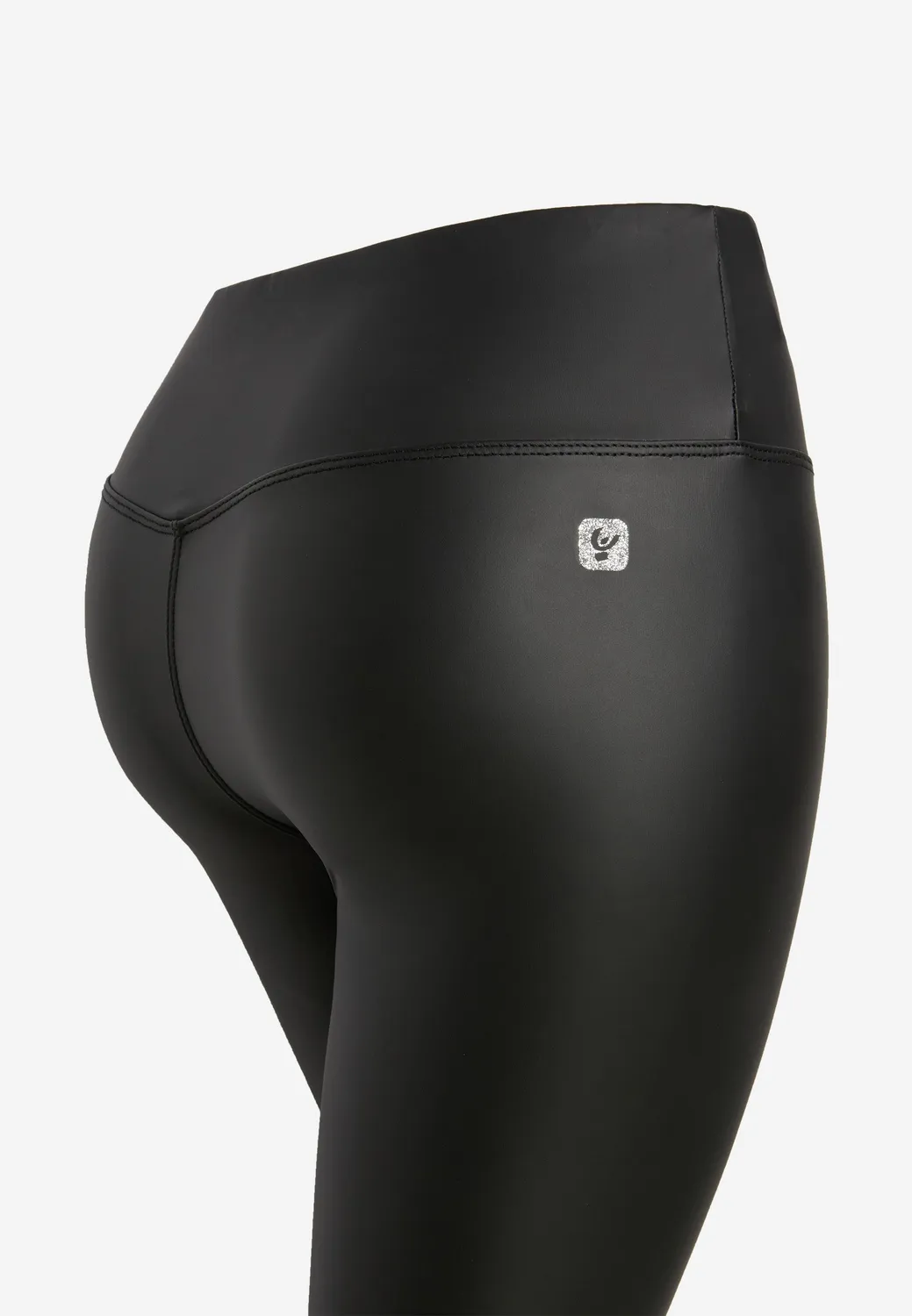 Freddy Coated Leggings 7/8 High Waist Leder-Optik Nero
