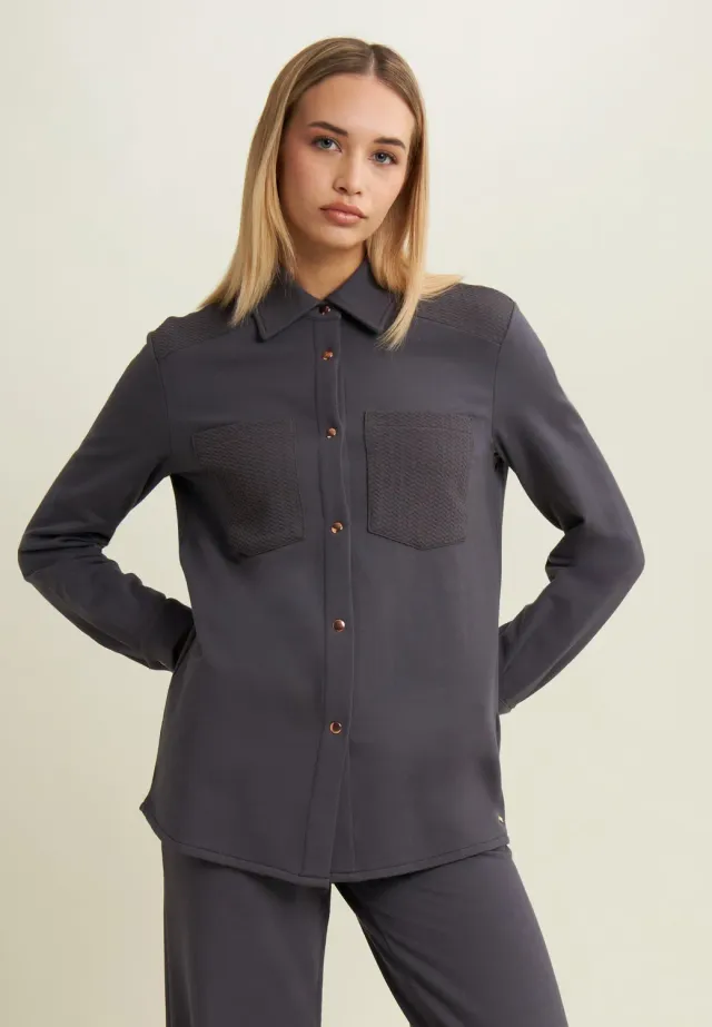 Freddy Sweat-Hemd Damen Goldknöpfe Forged Iron warm