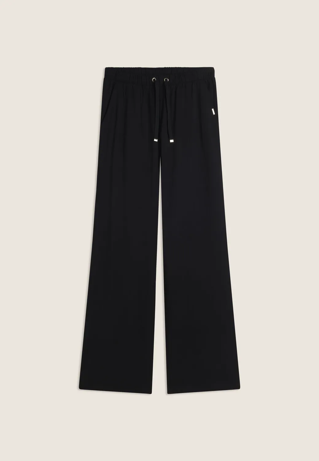 Freddy Wide-Leg Hose Damen Schwarz Crinkle Leicht