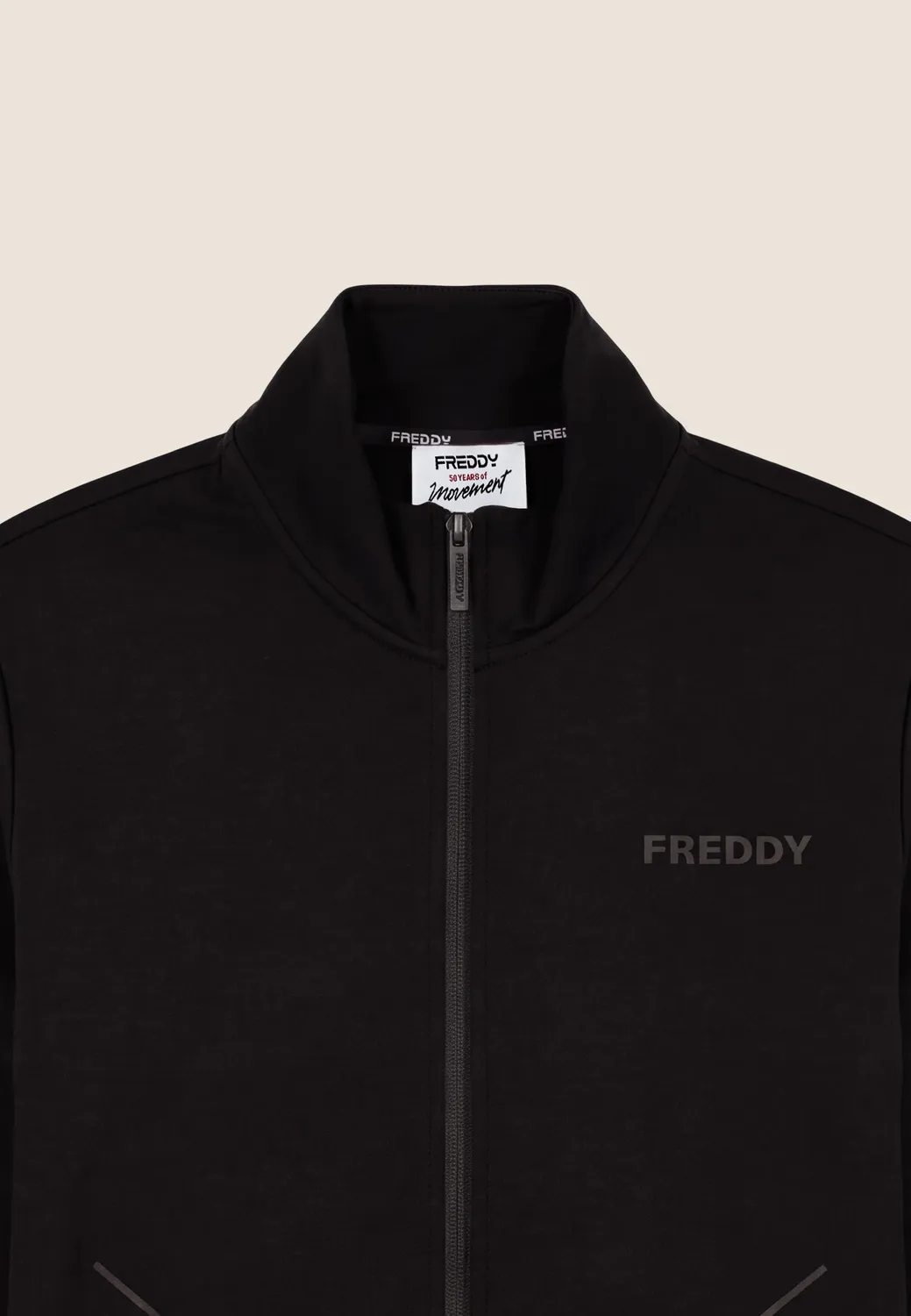 Freddy Herren Sweatjacke Stehkragen Schwarz Full-Zip