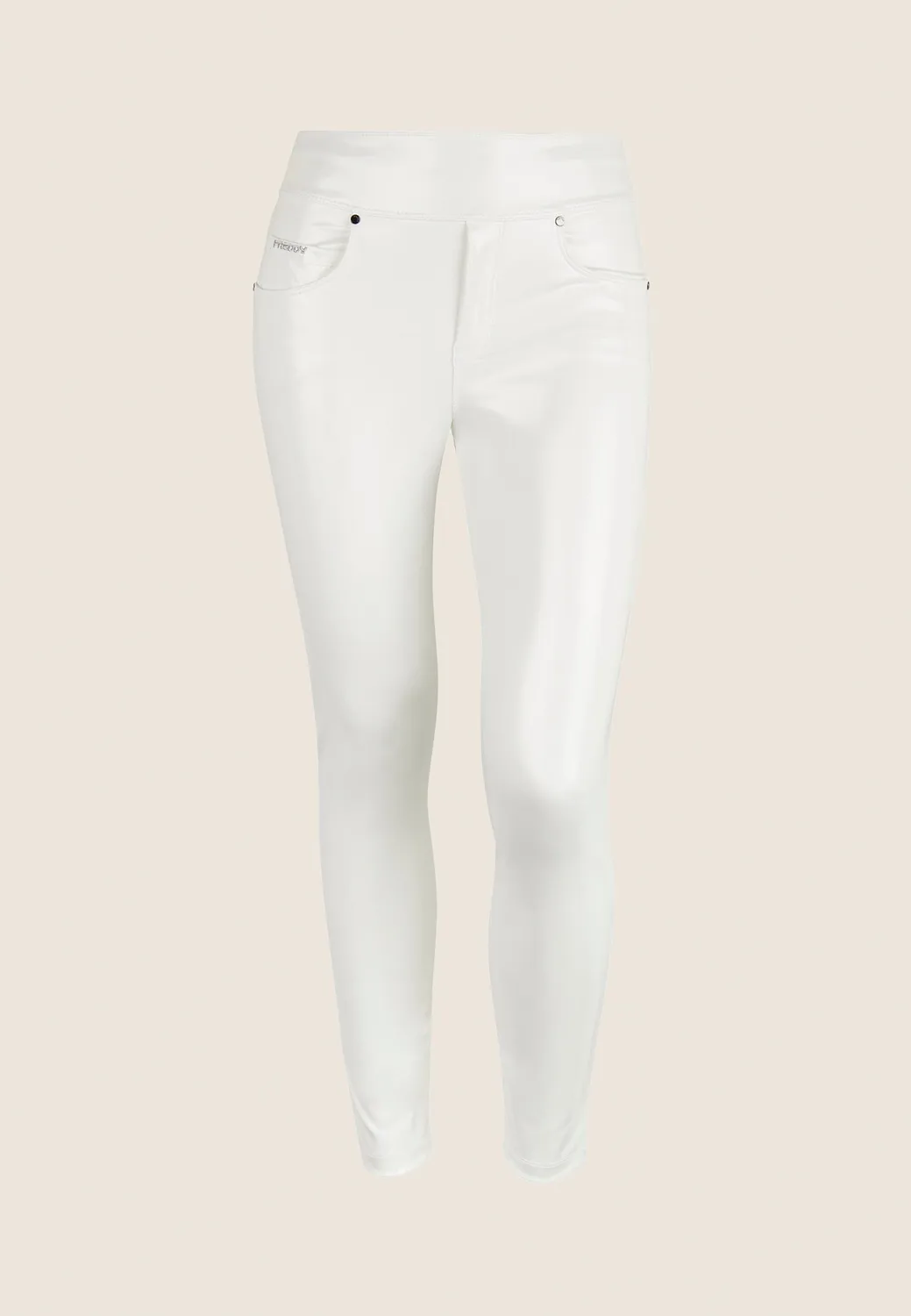 Freddy N.O.W. Skinny Hose Weiß Glanzleder-Optik