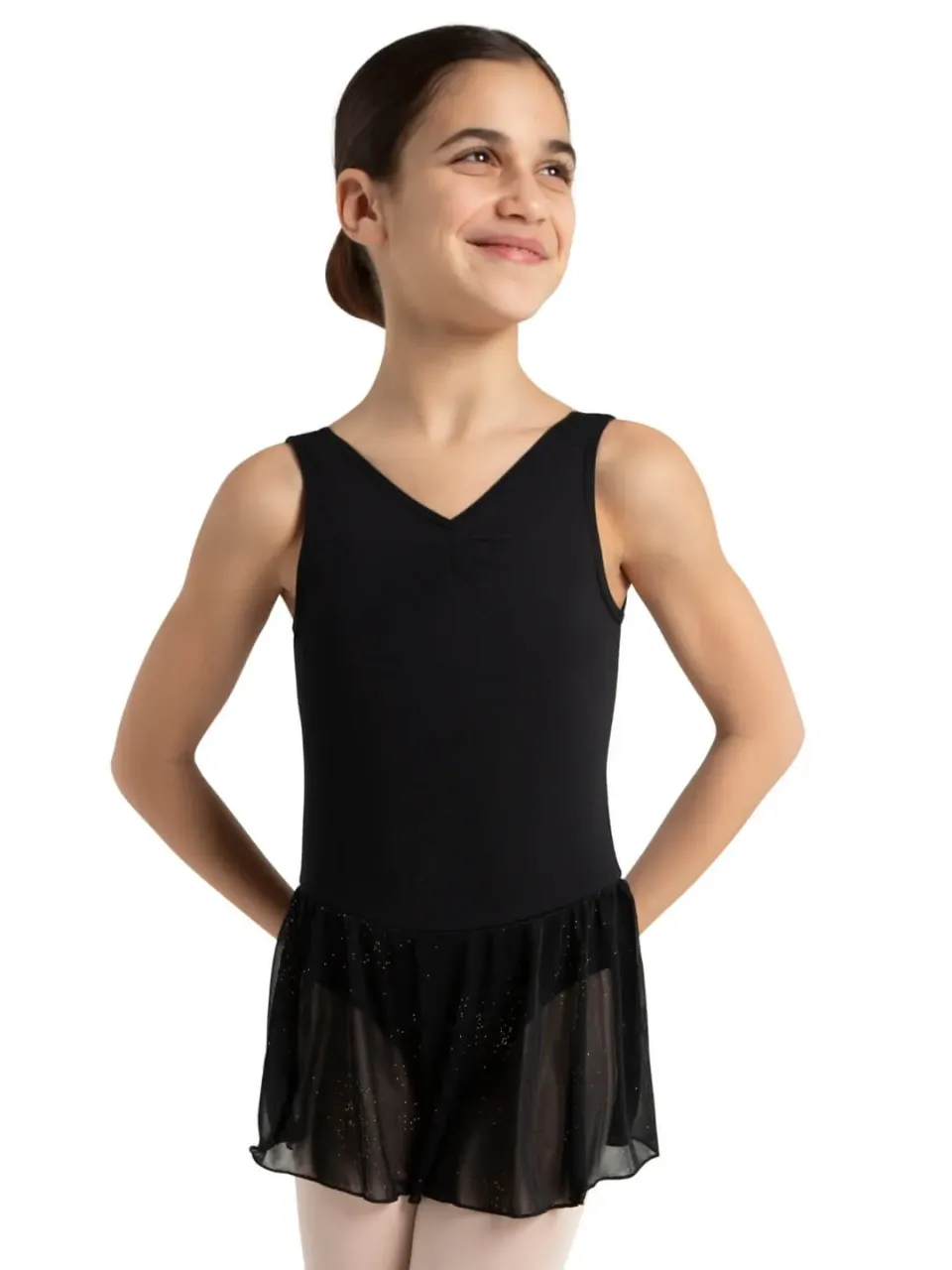 Capezio Pinch Front Tank Dress Kleid Schwarz Mädchen