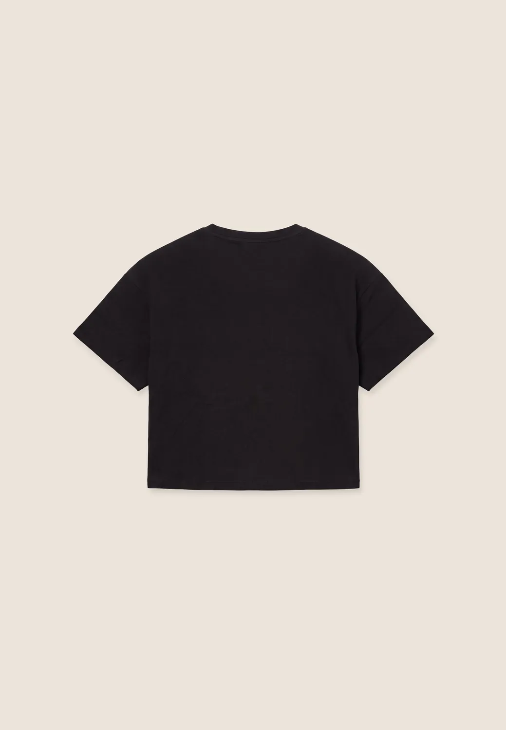 Freddy Cropped T-Shirt Damen Rundhals Nero Basic