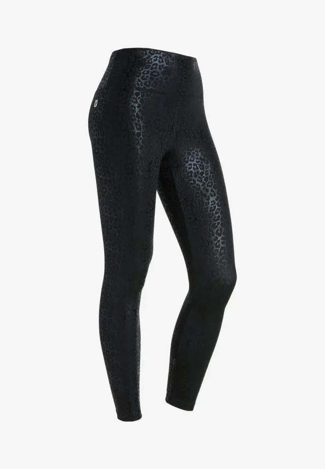 Freddy Baumwoll-Leggings 7/8 High-Waist Herz-Naht schwarz