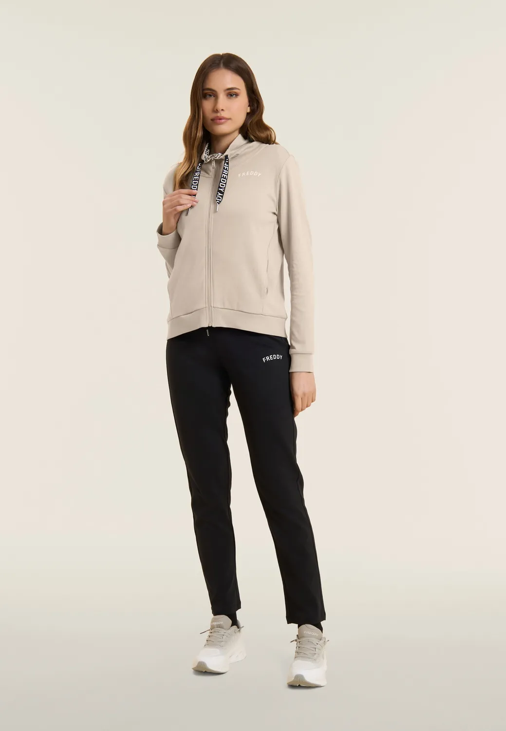 Freddy Trainingsanzug Damen Baumwolle schwarz Animalier