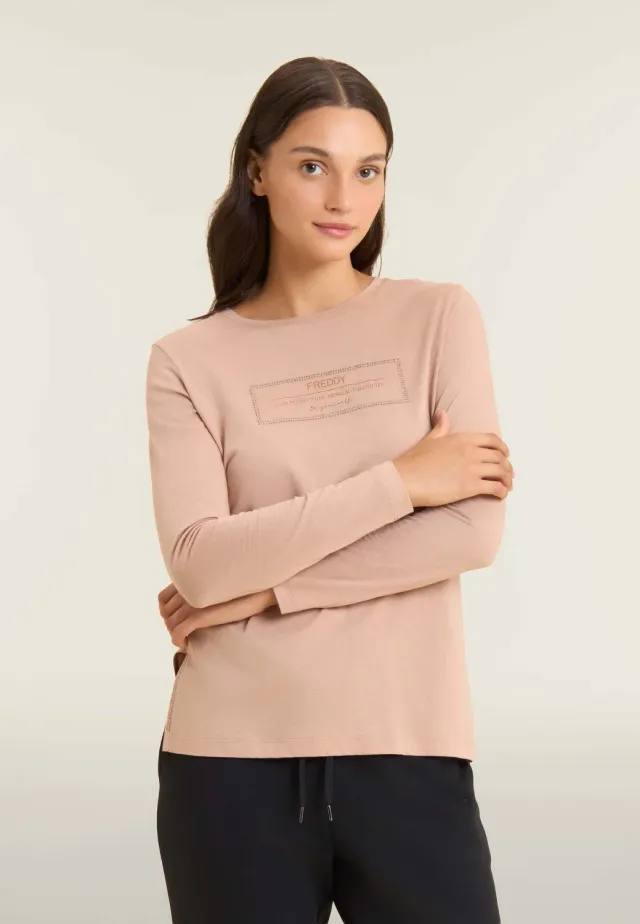 Freddy T-Shirt Damen Lang Schlitz Turbulence