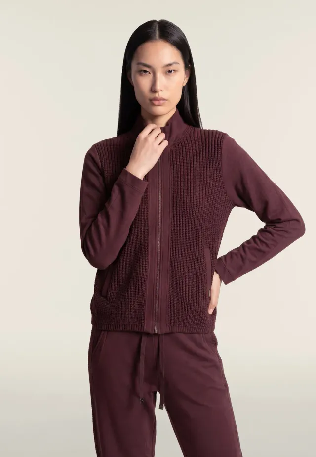 Freddy Slim Ripp Sweatjacke Damen Decadent Chocolate figurbetont