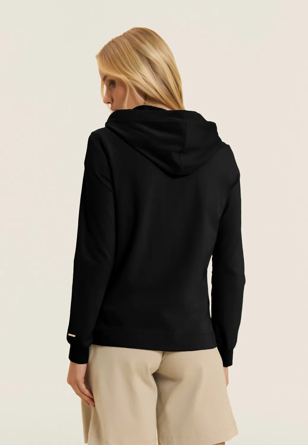 Freddy Kapuzenjacke Zip Animalier schwarz Baumwolle