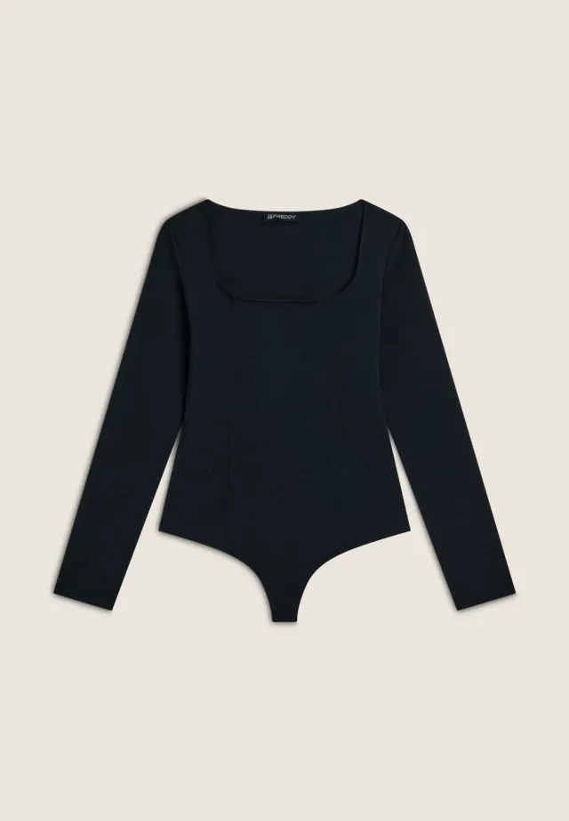 Freddy Body eckiger Ausschnitt Nero Bio-Baumwolle